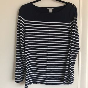 H&M Navy Long Sleeve Top with Buttons